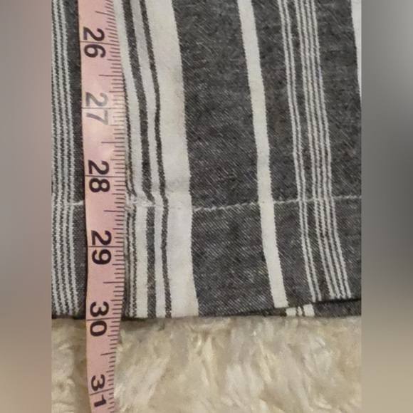 Briggs Linen Blend Pants Blue Striped Drawstring Elastic Women’s Size Large EUC - Picture 5 of 8
